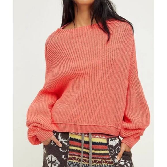 Free People Sweater Emmy Oversized Pullover Boho Slouchy Chunky Cozycore Comfy - Picture 1 of 7
